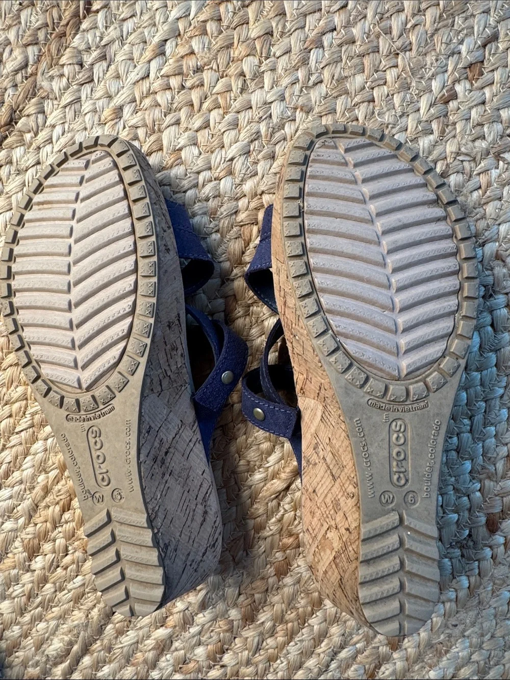 Crocs Patricia Navy Blue Strappy Wedge Sandals Size [Insert Size 6 W